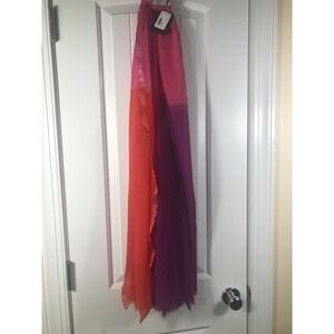NWT Handmade Bajra Womens‎ Pink Purple Orange Tie-Dye 95% Wool & 5% Silk Scarf